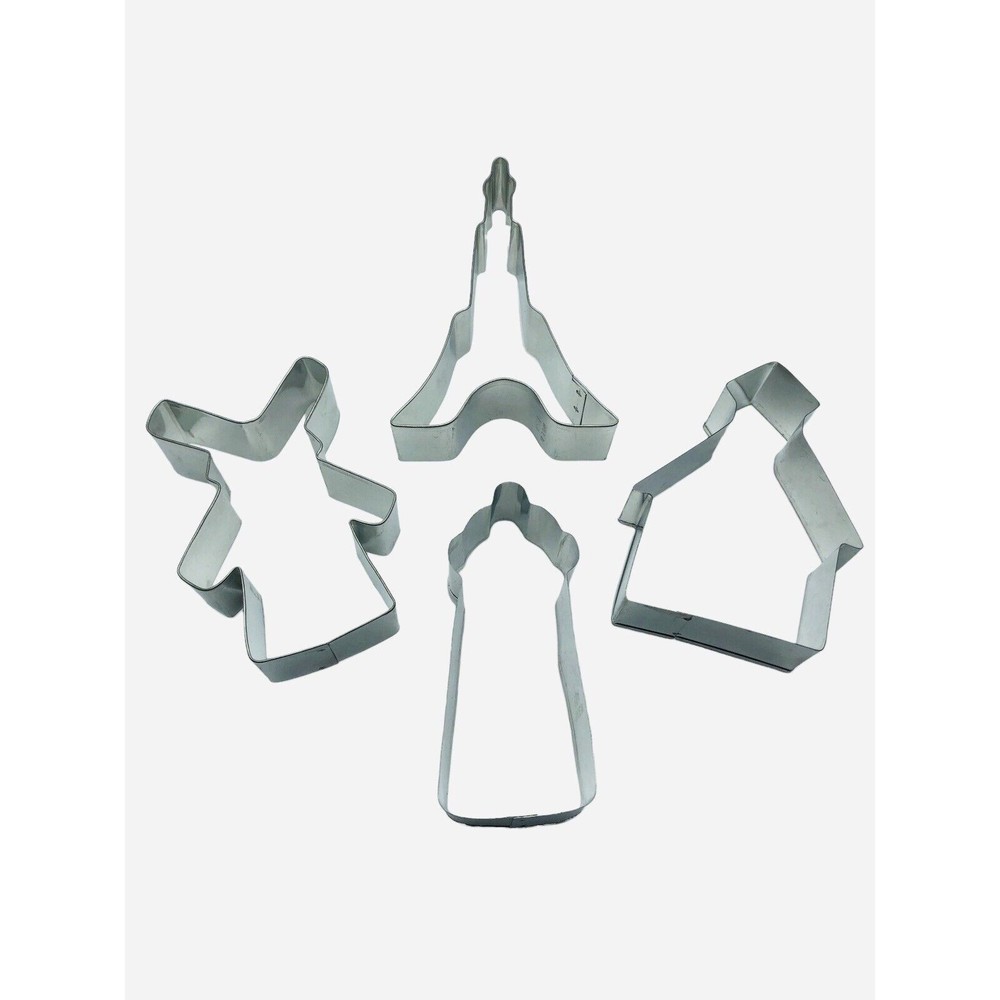 Travel Sightseeing Cookie Cutters Lot of 4 Eiffel Tower Windmill Lighthouse